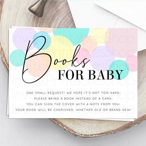 Rainbow Books For Baby Card Pastel Sprinkles Book Insert Pastel Rainbow Confetti Book Card Colorful Bubbles Pastel Book Poem Request D10784