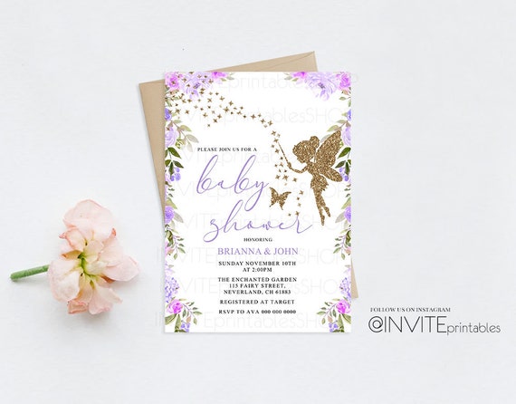fairy baby shower invitations