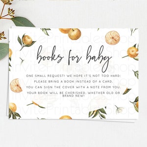 Citrus Books For Baby Card Lemon Book Insert Orange Book Insert Citrus Book Card Citrus Floral Baby Shower Book Poem Request D10545