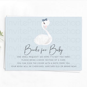Swan Books For Baby Card Swan Princess Ballet Book Insert Enchanted Swan Lake Book Card Secret Garden Floral Book Poem Request D10760