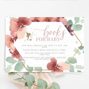 Fairy Books For Baby Card Fairy Book Insert Enchanted Garden Fairy Book Card Pastel Floral Butterfly Cards Secret Garden Book Poem D10460