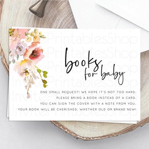 Secret Garden Books For Baby Card Boho Wildflower Book Insert Pastel Flower Garden Baby Shower Card Flower Guests Book Poem Request D10194