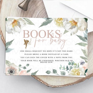 Fairy Books For Baby Card Fairy Book Insert Enchanted Garden Fairy Book Card Pastel Floral Butterfly Cards Secret Garden Book Poem D10800
