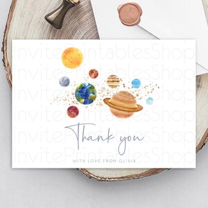 Space Thank You Space Thank You Card First Trip Around the Sun Thank You Card Planets Solar System First Birthday Thank You Cards D10598