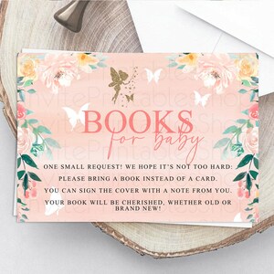 Fairy Books For Baby Card Fairy Book Insert Enchanted Garden Fairy Book Card Pastel Floral Butterfly Cards Secret Garden Book Poem D10792