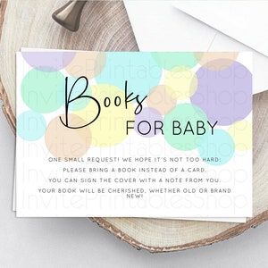 Rainbow Books For Baby Card Pastel Sprinkles Book Insert Pastel Rainbow Confetti Book Card Colorful Bubbles Pastel Book Poem Request D10412