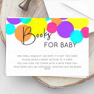 Rainbow Books For Baby Card Pastel Sprinkles Book Insert Pastel Rainbow Confetti Book Card Colorful Bubbles Pastel Book Poem Request D11022
