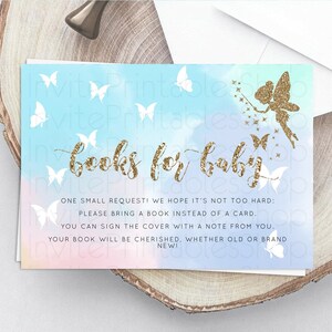 Fairy Books For Baby Card Fairy Book Insert Enchanted Garden Fairy Book Card Pastel Floral Butterfly Cards Secret Garden Book Poem D10894