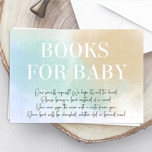 Pastel Books For Baby Card Pastel Rainbow Book Insert Colorful Ombre Watercolor Book Card Confetti Glitter Baby Book Poem Request D10370