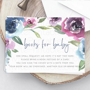 Secret Garden Books For Baby Card Boho Wildflower Book Insert Pastel Flower Garden Baby Shower Card Flower Guests Book Poem Request D10780