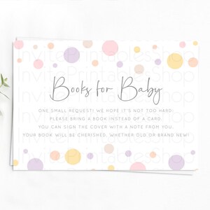 Rainbow Books For Baby Card Pastel Sprinkles Book Insert Pastel Rainbow Confetti Book Card Colorful Bubbles Pastel Book Poem Request D10759