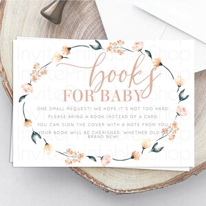 Secret Garden Books For Baby Card Boho Wildflower Book Insert Pastel Flower Garden Baby Shower Card Flower Guests Book Poem Request D10240