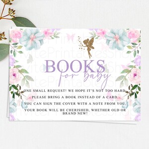 Fairy Books For Baby Card Fairy Book Insert Enchanted Garden Fairy Book Card Pastel Floral Butterfly Cards Secret Garden Book Poem D10475