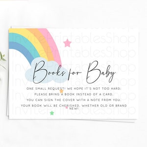 Pastel Rainbow Books For Baby Card Boho Rainbow Book Insert Boho Rainbow Book Card Pastel Watercolor Baby Shower Book Poem Request D11023