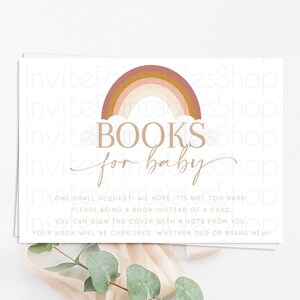 Pastel Rainbow Books For Baby Card Boho Rainbow Book Insert Boho Rainbow Book Card Pastel Watercolor Baby Shower Book Poem Request D10122
