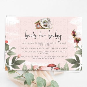 Fairy Books For Baby Card Fairy Book Insert Enchanted Garden Fairy Book Card Pastel Floral Butterfly Cards Secret Garden Book Poem D10563