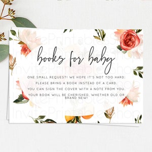 Secret Garden Books For Baby Card Boho Wildflower Book Insert Pastel Flower Garden Baby Shower Card Flower Guests Book Poem Request D10540