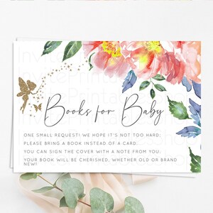 Fairy Books For Baby Card Fairy Book Insert Enchanted Garden Fairy Book Card Pastel Floral Butterfly Cards Secret Garden Book Poem D10752