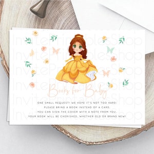 Princess Books For Baby Card Castle Book Card Insert Secret Garden Enchanted Castle Pastel Floral Garden Baby Shower Poem Request D10890