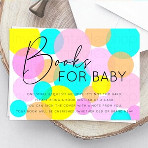 Rainbow Books For Baby Card Pastel Sprinkles Book Insert Pastel Rainbow Confetti Book Card Colorful Bubbles Pastel Book Poem Request D10896