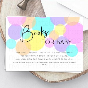 Rainbow Books For Baby Card Pastel Sprinkles Book Insert Pastel Rainbow Confetti Book Card Colorful Bubbles Pastel Book Poem Request D10406