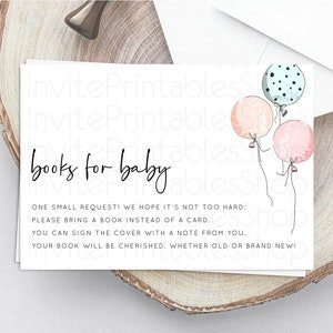 Pastel Balloons Books For Baby Card Colorful Balloon Book Insert Rainbow Balloon Book Card Confetti Balloon Guests Book Poem Request D10868