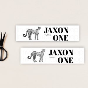 Cheetah Water Label Template Cheetah Party Decor Water Label Safari ...