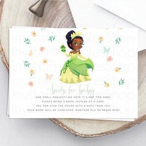 Princess Books For Baby Card Castle Book Card Insert Secret Garden Enchanted Castle Pastel Floral Garden Baby Shower Poem Request D10358