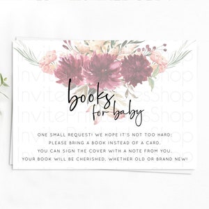 Secret Garden Books For Baby Card Boho Wildflower Book Insert Pastel Flower Garden Baby Shower Card Flower Guests Book Poem Request D10685