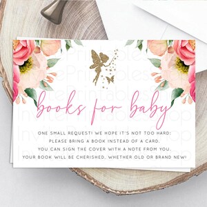 Fairy Books For Baby Card Fairy Book Insert Enchanted Garden Fairy Book Card Pastel Floral Butterfly Cards Secret Garden Book Poem D10883