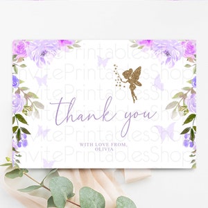 Cartão de agradecimento de fadas, jardim encantado, jardim secreto, glitter, floral, dobrável, tenda, cartão postal plano, cartão de inserção de detalhes, aniversário 47