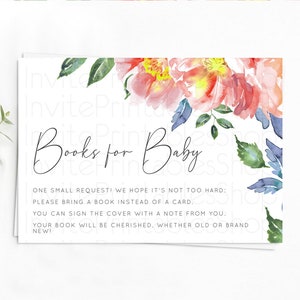 Secret Garden Books For Baby Card Boho Wildflower Book Insert Pastel Flower Garden Baby Shower Card Flower Guests Book Poem Request D10751
