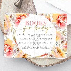 Secret Garden Books For Baby Card Boho Wildflower Book Insert Pastel Flower Garden Baby Shower Card Flower Guests Book Poem Request D10280