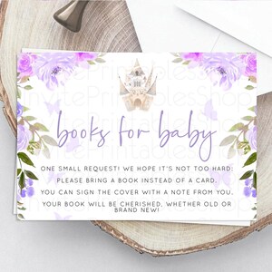 Princess Books For Baby Card Castle Book Card Insert Secret Garden Enchanted Castle Pastel Floral Garden Baby Shower Poem Request D10339