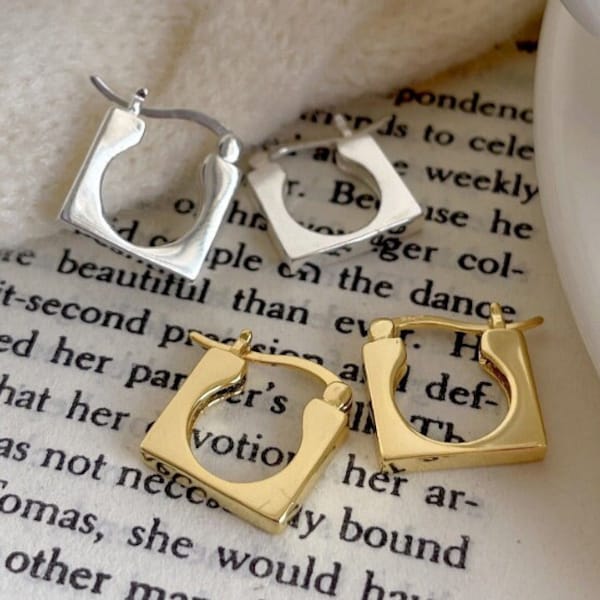 Square hoop earrings