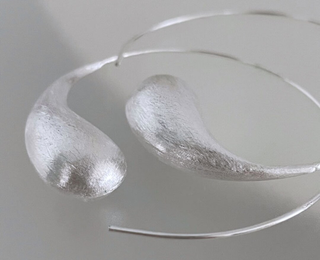 Handmade Sterling Silver Rupert Drop Big Hoop Earrings Etsy