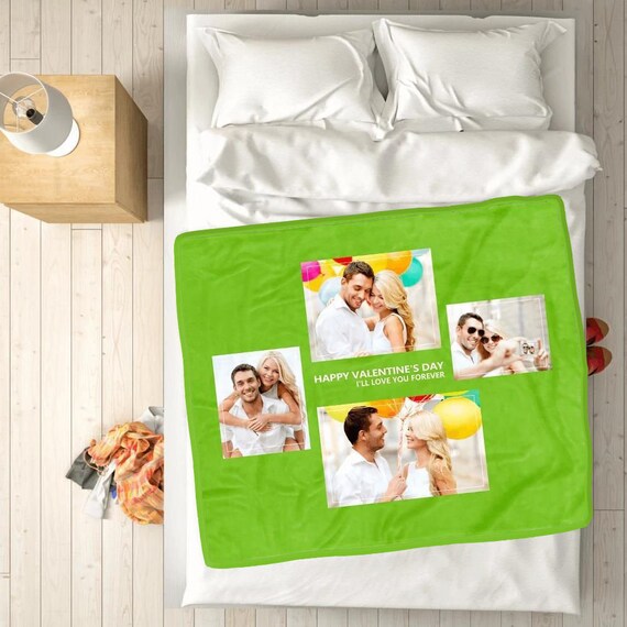 Custom Photo Blanket Personalized Photo Blanket Four Etsy