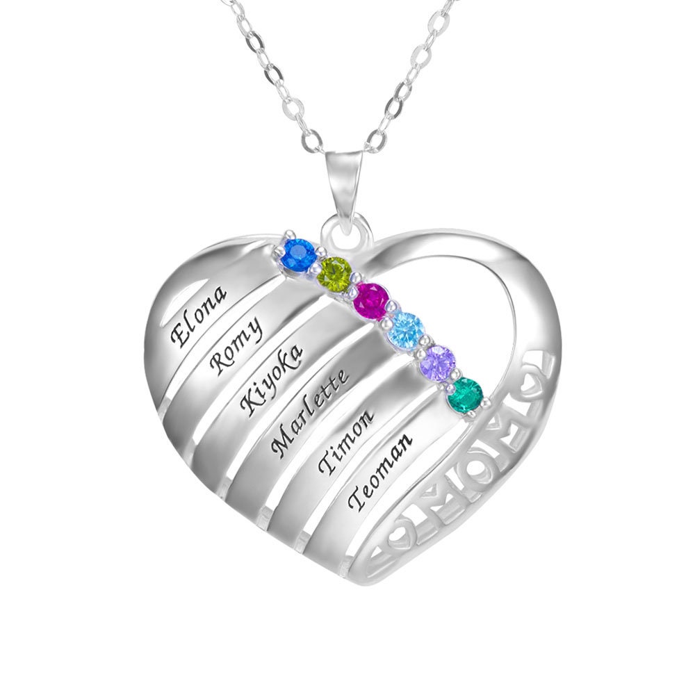 Engraved Heart Pendant Family 
