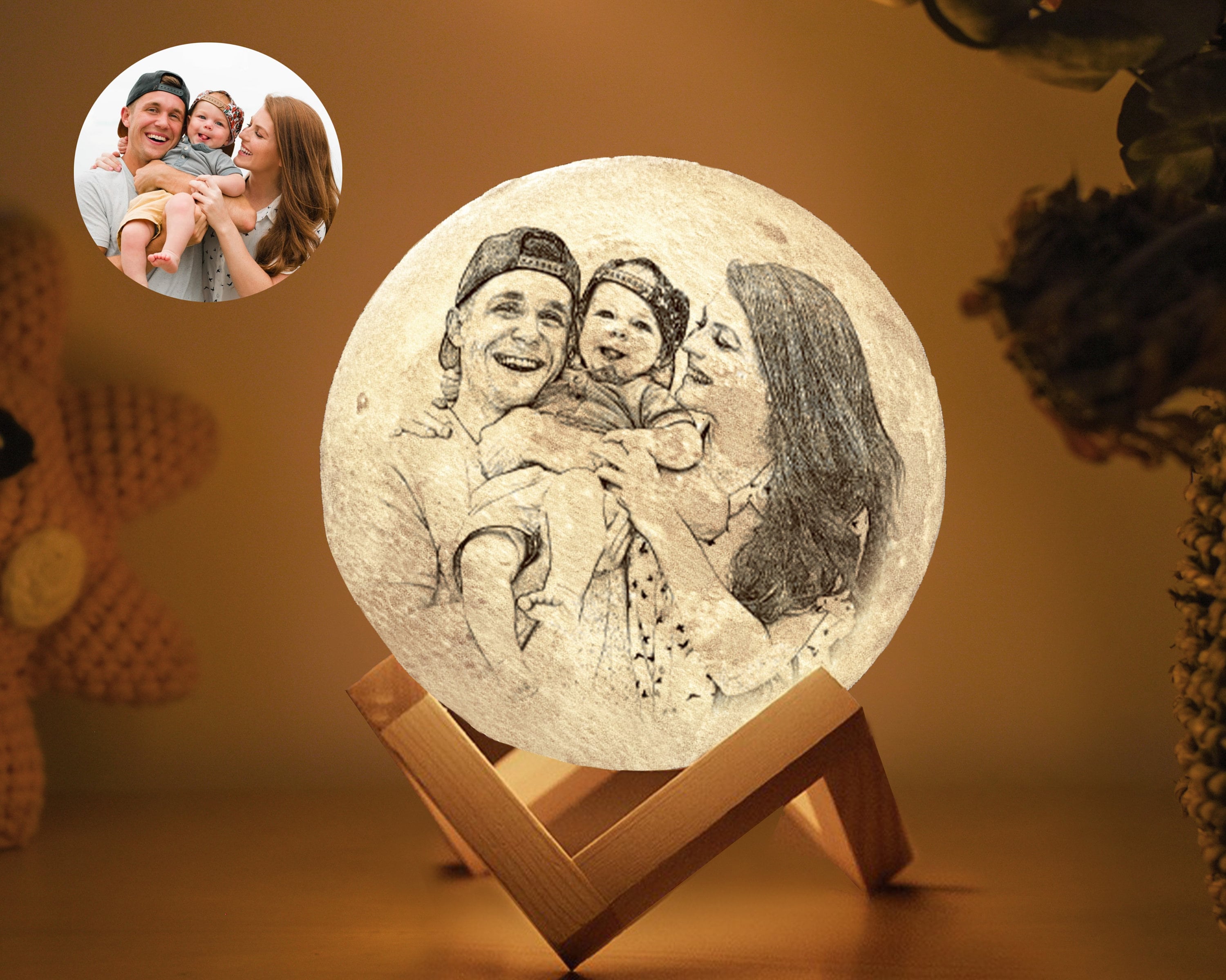 Doptika Engraved Moon Lamp Night Light - Never Forget That I Love You
