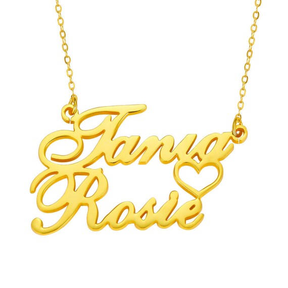 Personalized Two Line Name Necklace in 