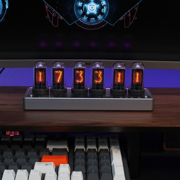 Colorful Multi-Function IPS Screen Nixie Tube Clock w/ Premium Gift Packaging | Desk Clock Best Home Decor or Best Gift Ideas for Loved Ones