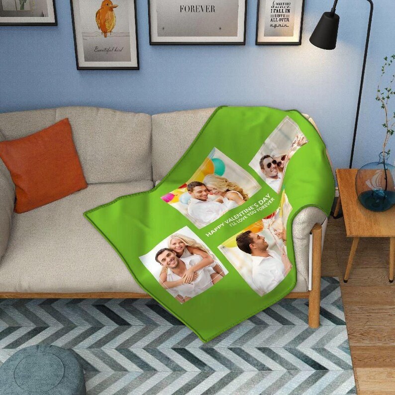 Custom Photo Blanket Personalized Photo Blanket Four Etsy