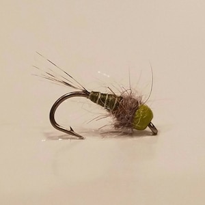 Ninfa cabeza de cuentas, mosca de pesca con mosca, ninfa, trucha, talla 12, moscas para trucha, ninfas, ninfa euro, moscas para trucha, moscas