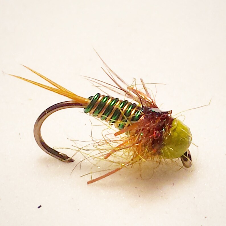 Aazon.co : The Fly Fishing Place Bead Head Chartreuse Copper John