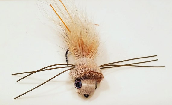 Deer Hair Mouse Flies Size 2 Hook Great for Trout and Bass Three 3