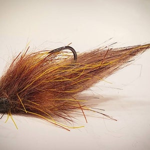 Flies, smallmouthbass, bassflies, sculpin, streamer, flyfishing flies, flyfishing, fishing, warm water fishing size 2 hook
