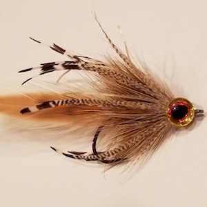 Feather streamer, fishing, bass fly, trout fly, streamer, fishing, baitfish, fly fishing, fly tying, rivers, lakes, size 2