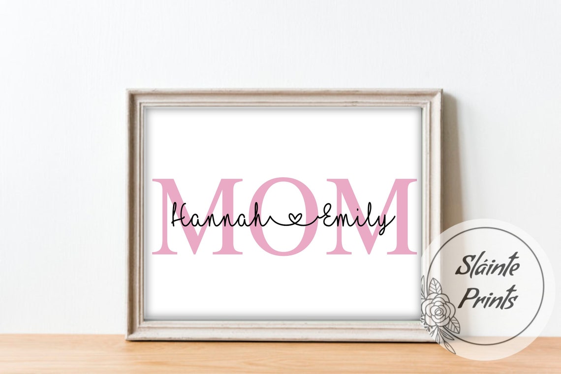 Mom Wall Art Personalized with Kid's Names Mother's Etsy