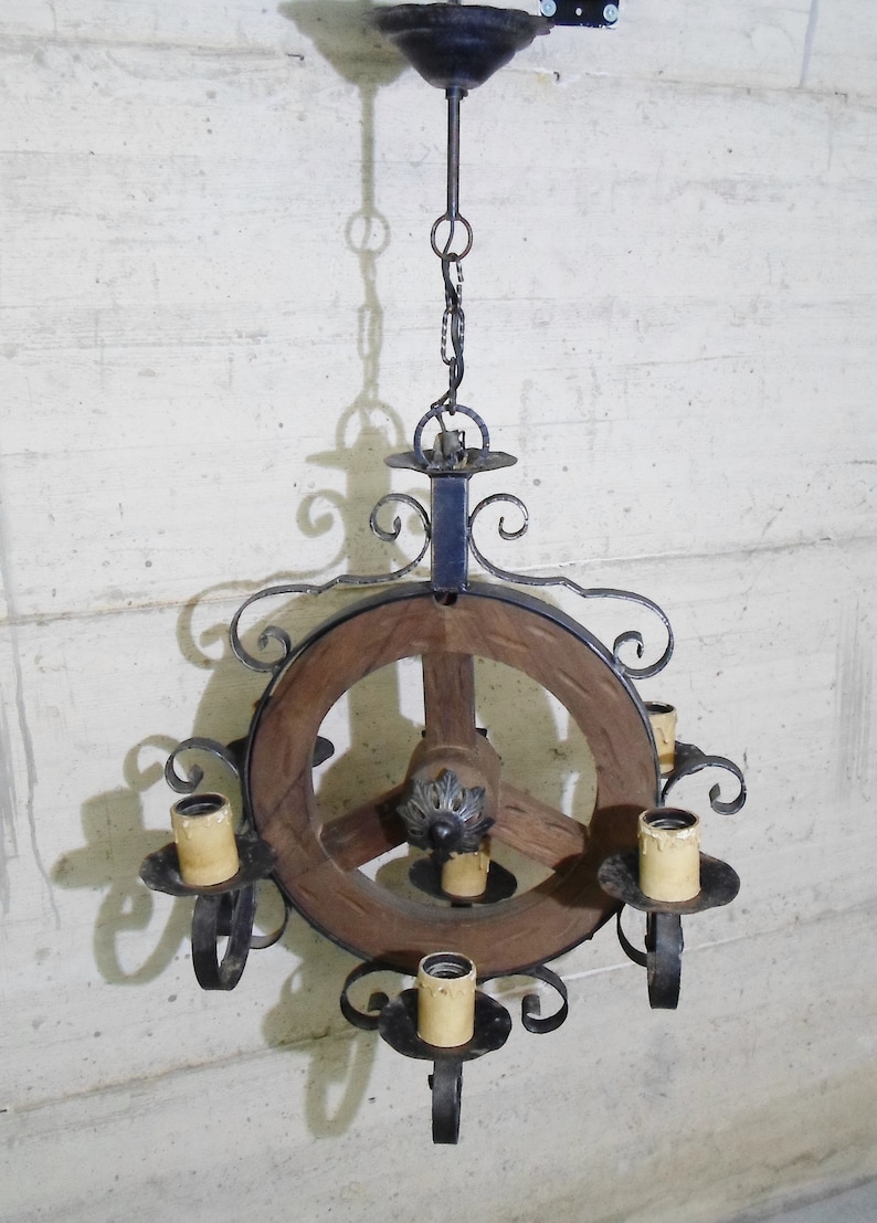 LegnoEtsy Lampadario In Ferro E Battuto 1cTJuKlF3