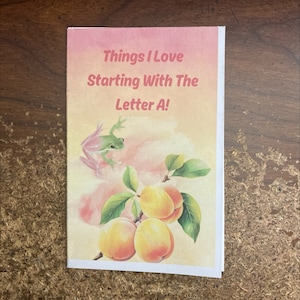 Cosas que me encantan que empiezan con la letra A mini zine / Fanzines de salud mental / minizine
